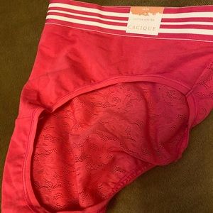 NWT Cacique Pink Lacey Cotton Hipster Panty 14/16